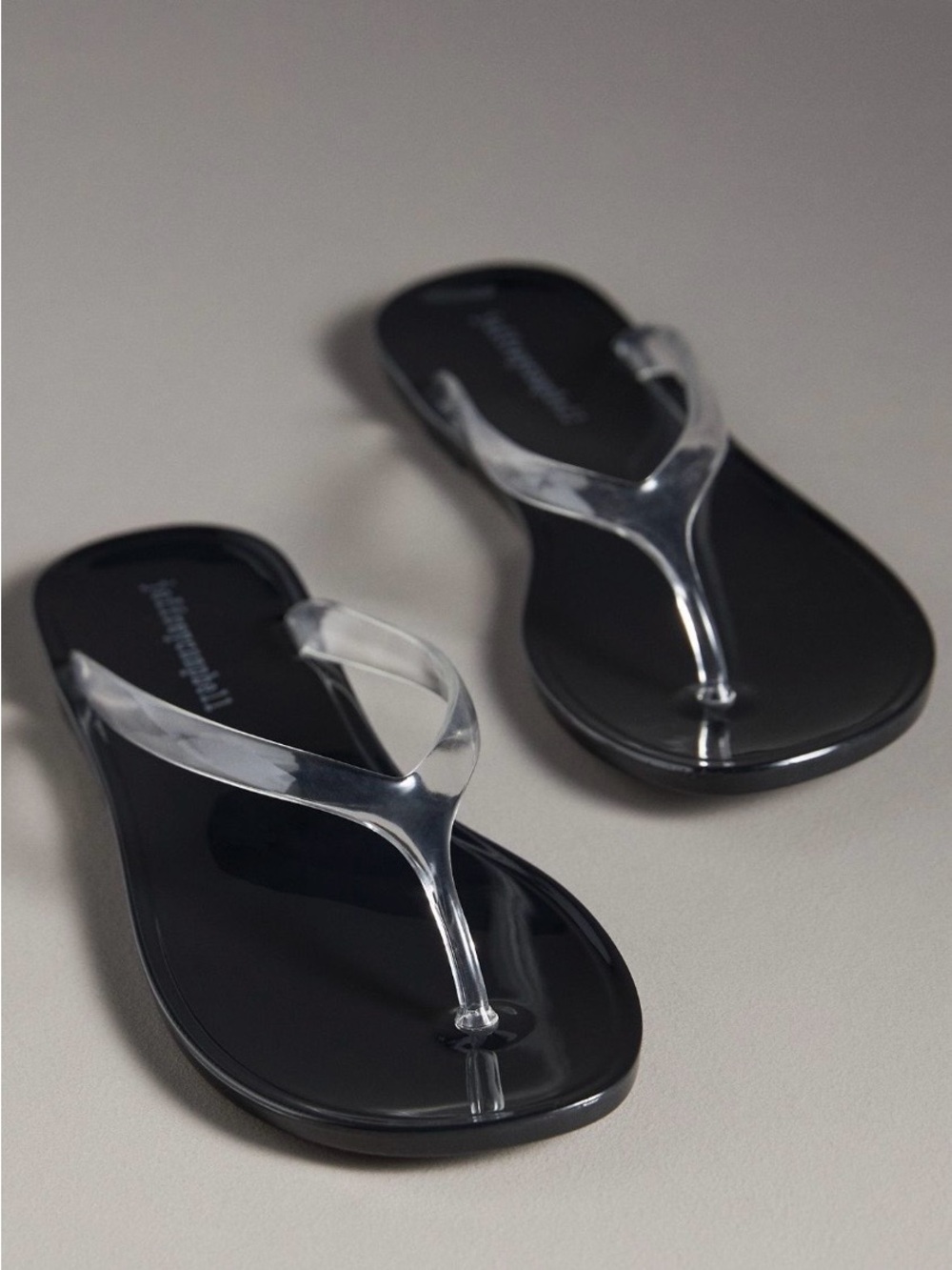 Jeffrey Campbell Clear-Strap Black Jelly Flip Flops - Women